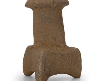 217
Pre-Columbian; Guatemala
A Mayan mushroom stone carving
The carved stone religious item with tripod base
12.25" H x 8" W x 7.75" D
Estimate: $1,000 - $1,500