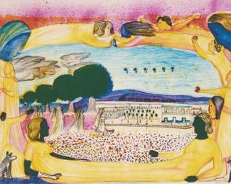 58
Rodolfo Morales
1925-2001, Mexican
Untitled
Lithograph in colors on paper
Edition: 71/100
Signed and numbered in pencil in the lower corners of the image: Rodolfo Morales
Sight: 19.75" H x 29.25" W
Estimate: $500 - $700