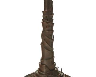 210
Sergio Bustamante
b. 1949, Mexican
"La Torre de Babel"
Patinated bronze on composite base
Edition: 4/100
Incised edition and inscription to base: Fundicion Sergio Bustamante ©
Bronze: 35.625" H x 15.5" W x 7.75" D; Overall: 37.75" H x 19.5" W x 15.5" D
Estimate: $1,500 - $2,000