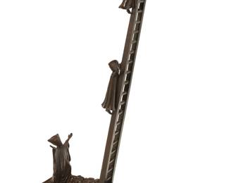 209
Sergio Bustamante
b. 1949, Mexican
"En Busca de la Razon"
Patinated bronze on composite base
Edition: 145/200
Incised edition and inscription to base: Fundicion Sergio Bustamante ©; titled and translated to metal plaque: "In Search of Reason"
Bronze: 39" H x 18.375" W x 7.75" D; Overall: 40.625" H x 20.125" W x 9.5" D
Estimate: $2,000 - $4,000