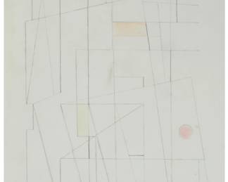79
Carlos Mérida
1891-1984, Guatemalan
"Boceto," 1973
Pencil and colored pencil on tissue-thin paper
Signed in pencil lower left: Carlos Merida, titled and dated on a gallery label affixed to the frame's backing board
Sheet: 17.375" H x 12.625" W
Estimate: $2,000 - $3,000