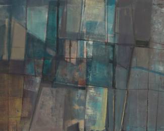 113
Oscar Garcia Reino
1910-1993, Uruguayan
"Claraboyas"
Oil on canvas
Signed upper right: Garcia Reino; titled by repute
35" H x 51" W
Estimate: $1,000 - $1,500
