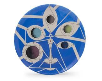 104
Carlos Estévez
b. 1969, Cuban
"El Rostro del Cielo," 2016
Glazed ceramic
Signed, dated, titled, and inscribed verso: Carlos Estévez / Charlotte NC
1.125" H x 11.75" Dia.
Estimate: $300 - $500