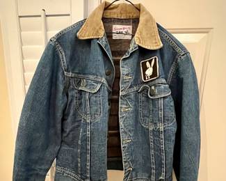 Vtg. Lee Storm Rider jean jacket with wool lining and Playboy Bunny patch