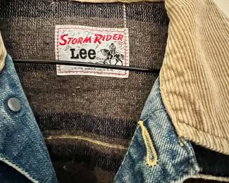 Vtg. Lee Storm Rider jean jacket with wool lining and Playboy Bunny patch