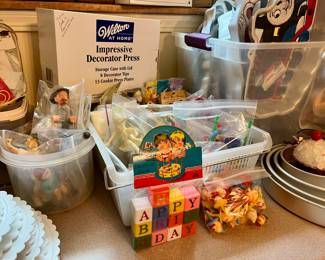 LOTS of Vtg. Cake topper decor