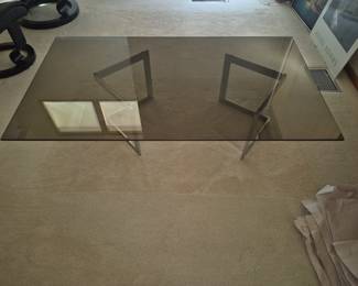 MCM glass top coffee table