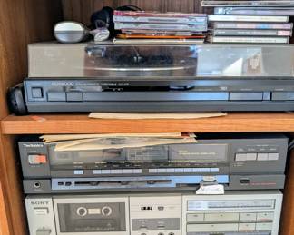 Sony and Technics stereo equipment Kenwood record player 