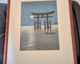 Tori at Miyajima by Koho, woodblock print, Kabutoya Galleries
