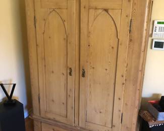 Antique pine armoire (51.5”W, 71”H, 20”D) - with 2 drawers at bottom