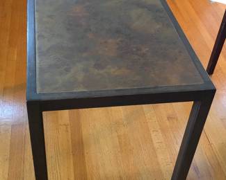 Harry Lunstead side table - walnut with patinated bronze top (22” x 30” x 21”H)