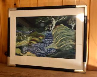 Oil poster by C. J. Marin, framed size 23” x 29.5”