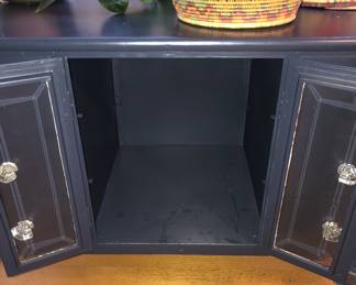 Interior of black cabinet