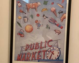 1988 Pike Place Market Festival poster (15” x 29” framed)
