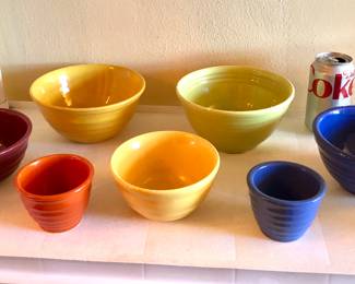 Colorful vintage bowls & custards by Bauer & Padre