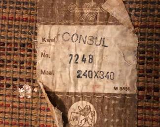 Tag on rug
