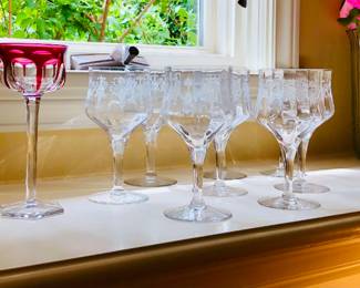 Bohemian cut crystal goblets, set of 8 Morgantown “Richmond” goblets