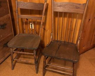 Vintage single wooden chairs