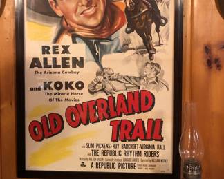 Original 1950s cowboy movie poster "Old Overland Trail" (30” x 44” framed) Fun fact: Leonard Nimoy plays an Indian chief in this movie
