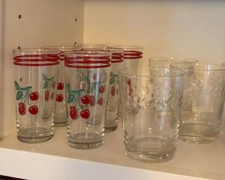 Glassware including cherries glasses