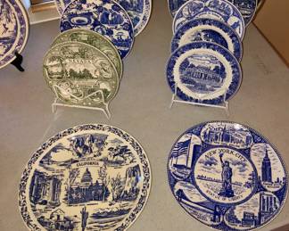 Vintage souvenir plates (NYC, California, Yellowstone & more)
