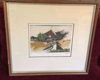 Lithograph by Tuvia Beeri (Czech/Israeli 1929-2022), edition of 99, signed in pencil lower right, image 5.5” x 8”, framed size 15” x 16”