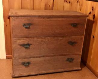 Old pine blanket chest with deep drawers (50”W, 42”H, 22.5”D)