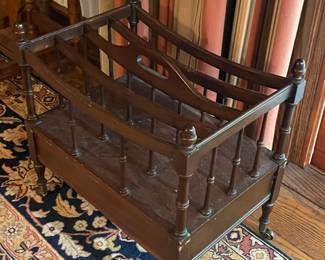 Rolling Wooden Magazine Rack