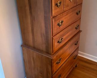 Solid Wood Brown High-Boy Tall Dresser By Moosehead Furniture Co.