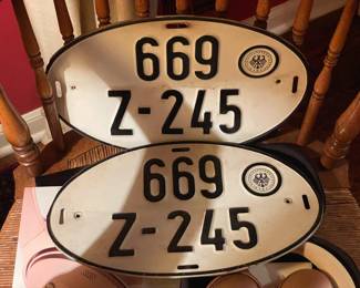 Vintage European License Plates