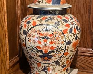 Oversized Floral Urn W/ Lid
