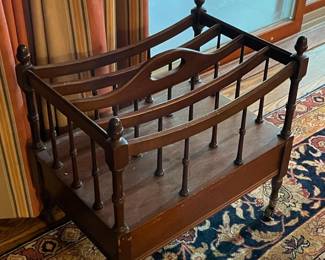 Rolling Wooden Magazine Rack