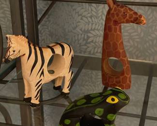 Carved Wooden Animal Napkin Rings