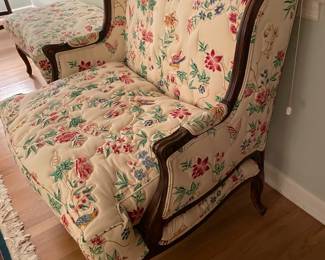 Oversized Custom Upholstered Arm Chair W/ Matching Otoman