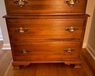 Solid Wood Brown High-Boy Tall Dresser By Moosehead Furniture Co.