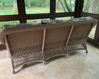 Outdoor Wicker 3 Seat Couch/Sofa W/ Cushions