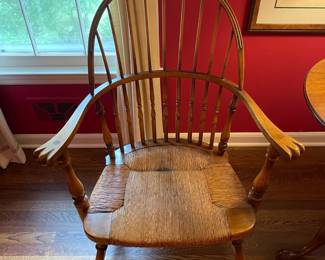 Country Round Wooden Table W/ 2 Arm Chairs Set