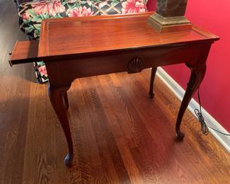 Wooden End Table W/ Pull Out Desk