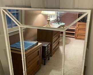 Vintage Mid-Century Modern Metal Bamboo Framed Mirror