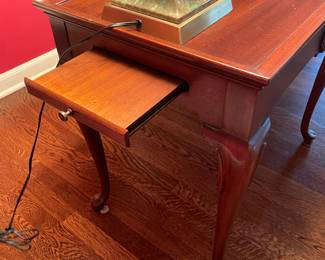 Wooden End Table W/ Pull Out Desk