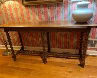 Vintage Twisted Leg Wooden Console Table