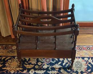 Rolling Wooden Magazine Rack