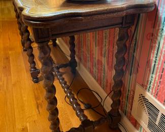 Vintage Twisted Leg Wooden Console Table