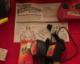 Vintage "Skydriver" RC Car By XRC W/ Car, Remote Controller, Instruction Booklet/Paperwork, Batteries, & Charger