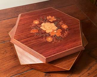 Wood Inlaid Trinket Box
