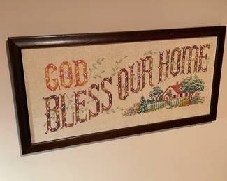 "God Bless Our Home" Framed Artwork