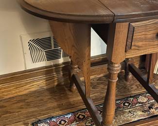 Wooden Accent Table W/ Drop Leaf Sides