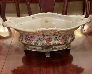 Large Porcelain Centerpiece Fruit Bowl