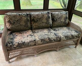 Outdoor Wicker 3 Seat Couch/Sofa W/ Cushions