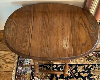 Wooden Accent Table W/ Drop Leaf Sides